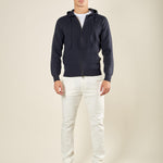 Maglia Uomo Invernale in Misto Viscosa con Zip e Cappuccio. Stile Sportivo ed Eleganza Casual. CON4051225 NAVY CONSENSO 