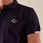 Polo da Uomo in 100% Cotone Piquet con Colletto e Polsini a Contrasto. BAM5431 BLU BACI & ABBRACCI 