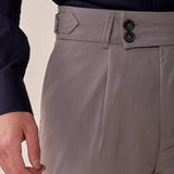 Pantalone doppio bottone tasca america con fibbie laterali uomo. GPE511 GRIGIO BLACKSUNDAY 