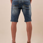 Bermuda di Jeans Uomo con Sabbiatura e Rotture. M48664 DENIM SUPERIOR VINTAGE 