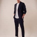 Giacca uomo tessuto tecnico stretch due bottoni tasca a toppe. OC1S2S5G01 BLU OVER-D 