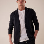 Giacca uomo tessuto tecnico stretch due bottoni tasca a toppe. OC1S2S5G01 NERO OVER-D 