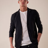 Giacca uomo tessuto tecnico stretch due bottoni tasca a toppe. OC1S2S5G01 NERO OVER-D 