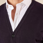 Cardigan Uomo manica lunga in misto viscosa. Eleganza rilassata e comfort naturale. CON/3005900 NAVY CONFAB 