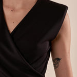 Abito Donna corto con spalline elasticizzato elegante. CS/X413EC NERO EXTASY 