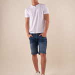 T-shirt Uomo in cotone 100% con colletto serafino. BAM5455 BIANCO BACI & ABBRACCI 