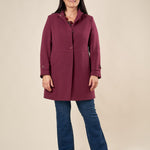 Cappotto Donna Curvy in Doppio Crepe con Collo alla Coreana  Eleganza Essenziale e Vestibilità Perfetta. F646YBFFAUSTINA AMARONE Lizalù 