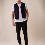 Gilet uomo abbottonatura nascosta OE1S2S5I01 NERO OVER-D Uomo 