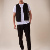 Gilet uomo abbottonatura nascosta OE1S2S5I01 NERO OVER-D Uomo 