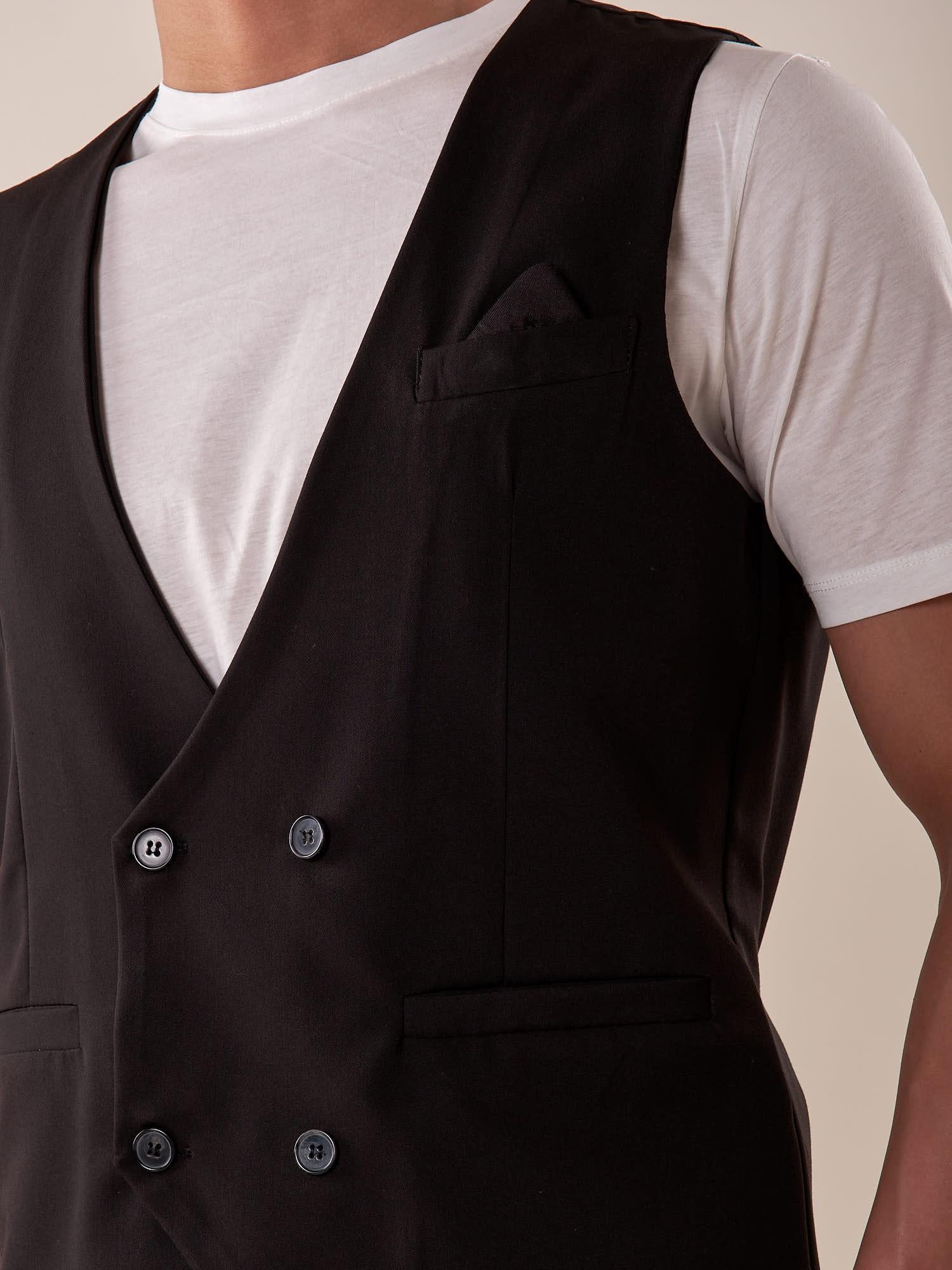 Gilet doppio petto uomo. GPE508 NERO BLACKSUNDAY 