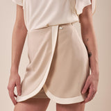 Shorts bicolore con pannello donna. SH002056 BEIGE ARTIGLI 