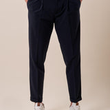 Pantalone una pence modello tapred fit con risvolto uomo. OC1S2S5P07 BLU OVER-D 