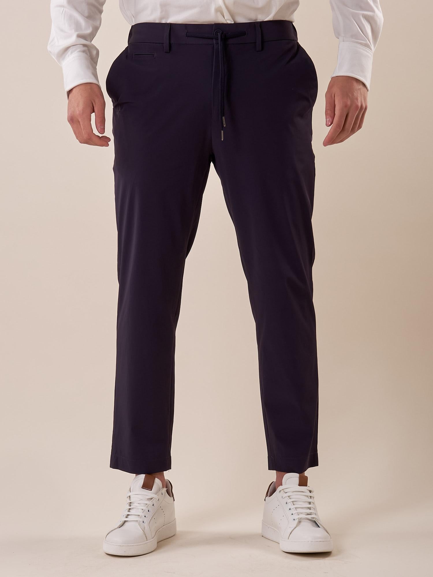 Pantalone modello pantalaccio tessuto tecnico no stiro con elastico uomo. PSE1763H BLU HAMAKI-HO 