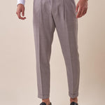 Pantalone rigato una  pince tapered fit tasche doppio filetto. OE1S2S5P38 GRIGIO OVER-D 