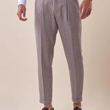 Pantalone rigato una  pince tapered fit tasche doppio filetto. OE1S2S5P38 GRIGIO OVER-D 