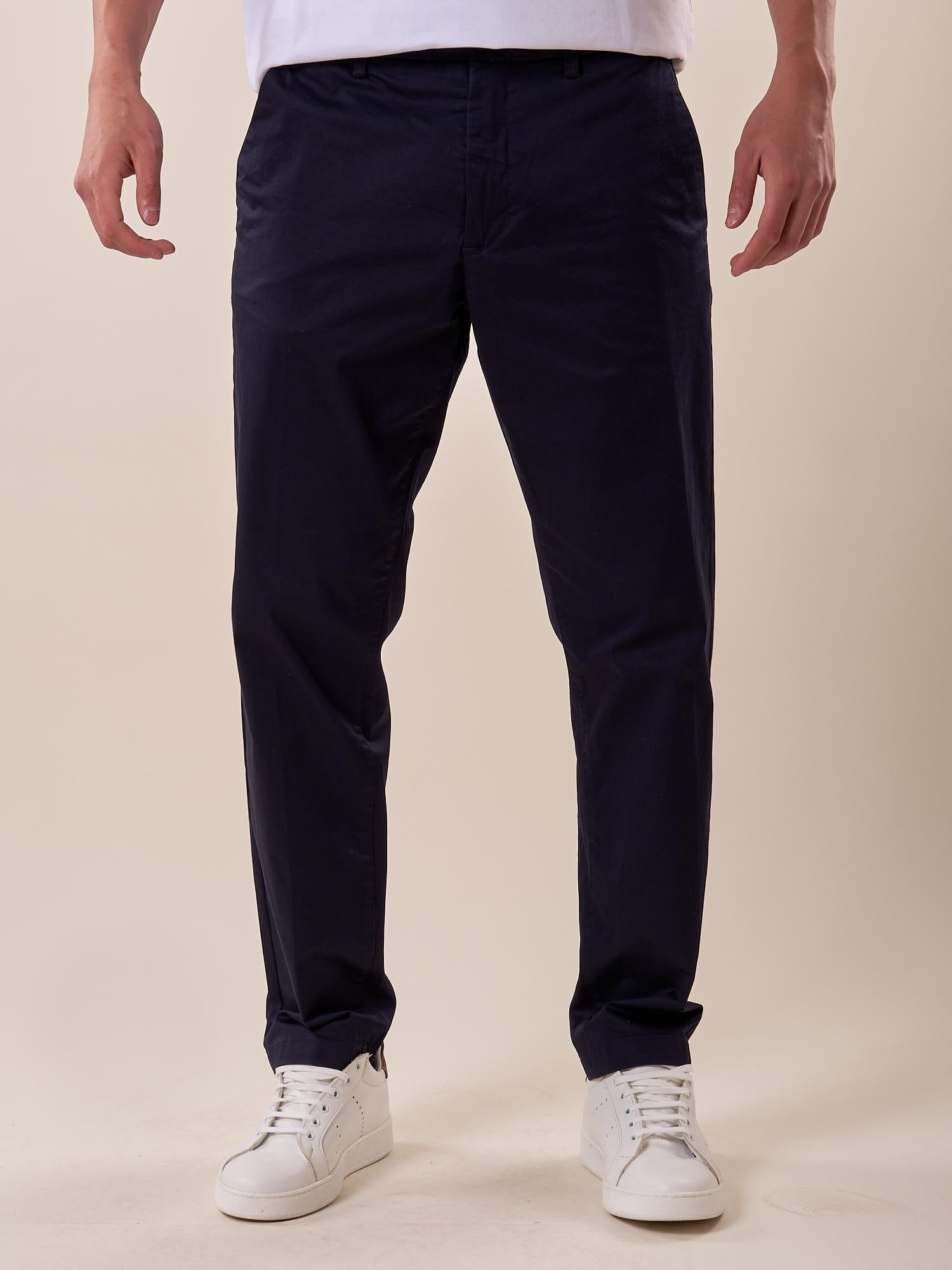 Pantalone modello chino tessuto raso satin tasca all'americana uomo. CON2517425 NAVY CONSENSO Uomo 