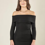 Abito lungo donna con scollo Shiffer e spacco posteriore. Sensualità ed eleganza in un solo capo. AB003159 NERO ARTIGLI 