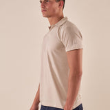 Polo da uomo manica corta in cotone mercerizzato con collo derby. DM9303 SABBIA DATCH 