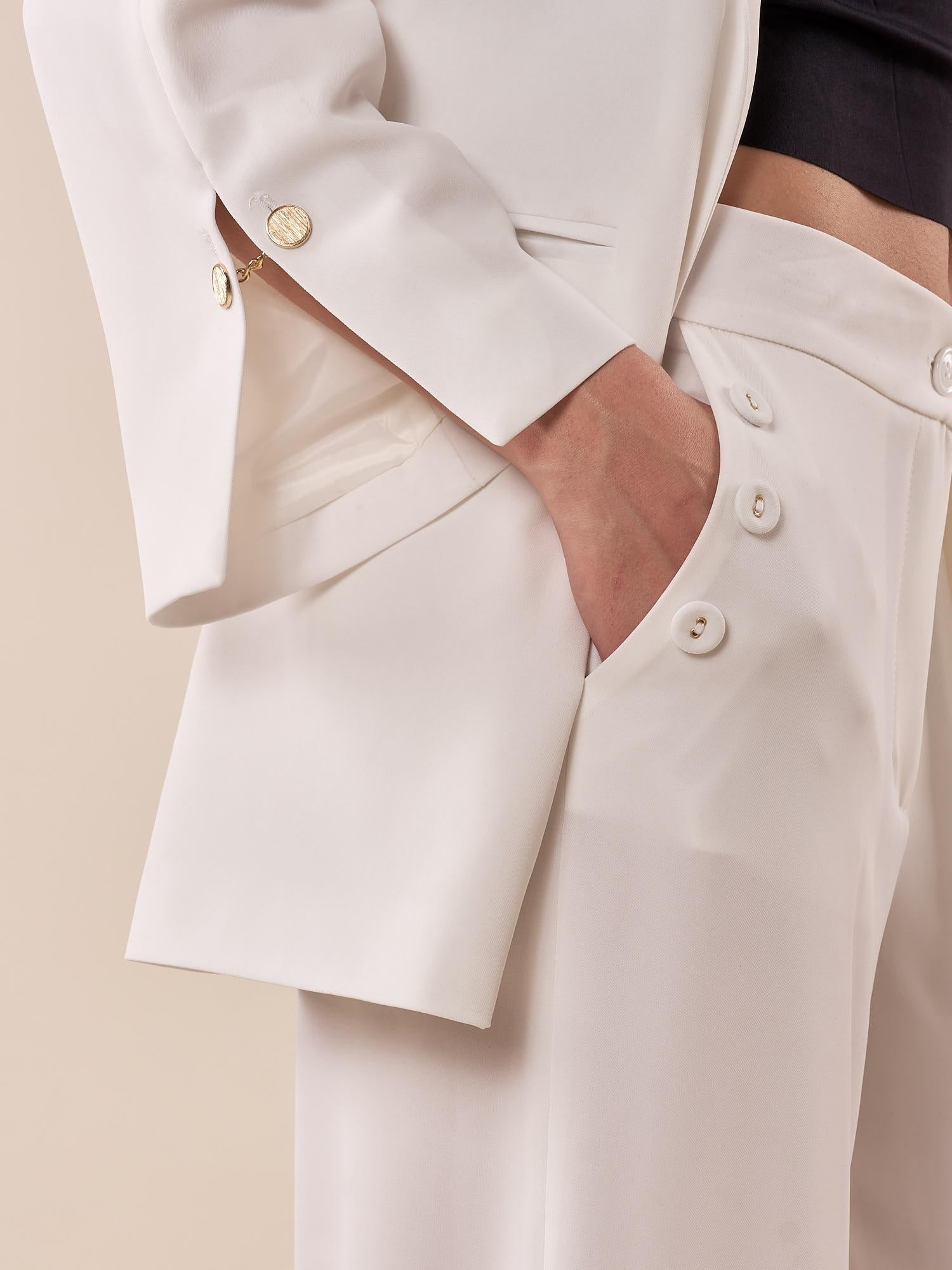 Giacca Donna blazer sfoderata elegante con dettagli raffinati. ROMI/3866 BIANCO ROMIHO 