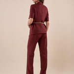 Completo Donna giacca e pantalone palazzo in lino e viscosa ROMI/4001 INDIA ROMIHO 