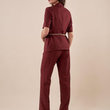 Completo Donna giacca e pantalone palazzo in lino e viscosa ROMI/4001 INDIA ROMIHO 