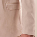 Abito uomo classico giacca due botoni  tasche filetto con pattine due spacchi tessuto spiga di pesce. OC1S2S5A01 BEIGE OVER-D Uomo 