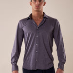 Camicia manica lunga micro piquet uomo. OC1S2S5C35 BLU OVER-D Uomo 