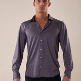 Camicia manica lunga micro piquet uomo. OC1S2S5C35 BLU OVER-D Uomo 
