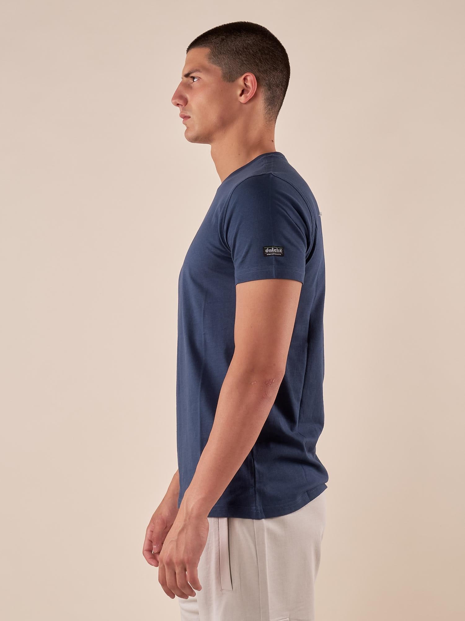 T-shirt uomo manica corta in cotone con logo tono su tono DM9056 DARK POWERED DATCH 
