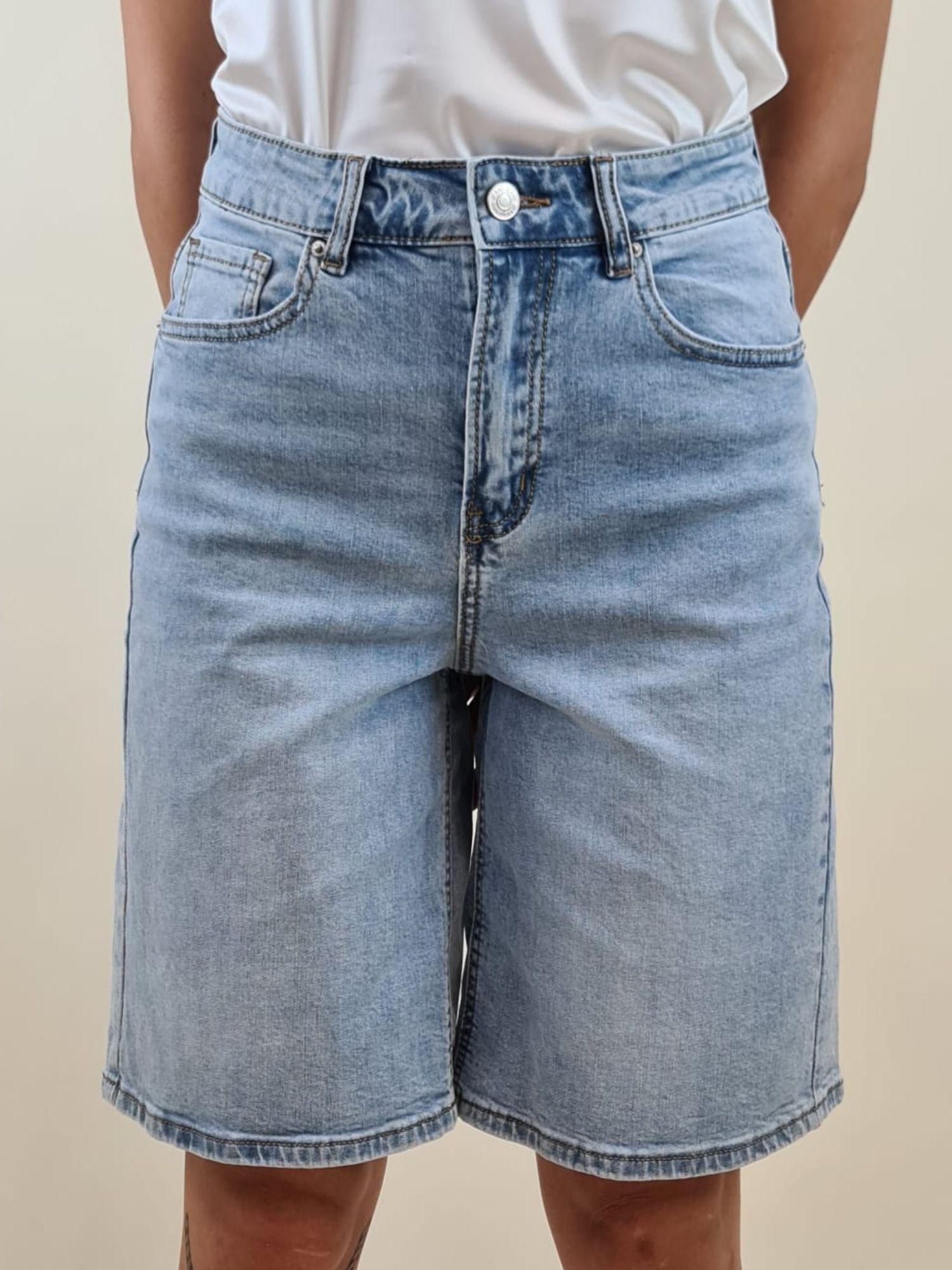 Bermudone Donna in Jeans Largo Elasticizzato FAR/L1182 JEANS FARFALLINA 