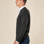 Cardigan Uomo manica lunga in misto viscosa. Eleganza rilassata e comfort naturale. CON/3005900 VERDE BOTTIGLIA CONSENSO 