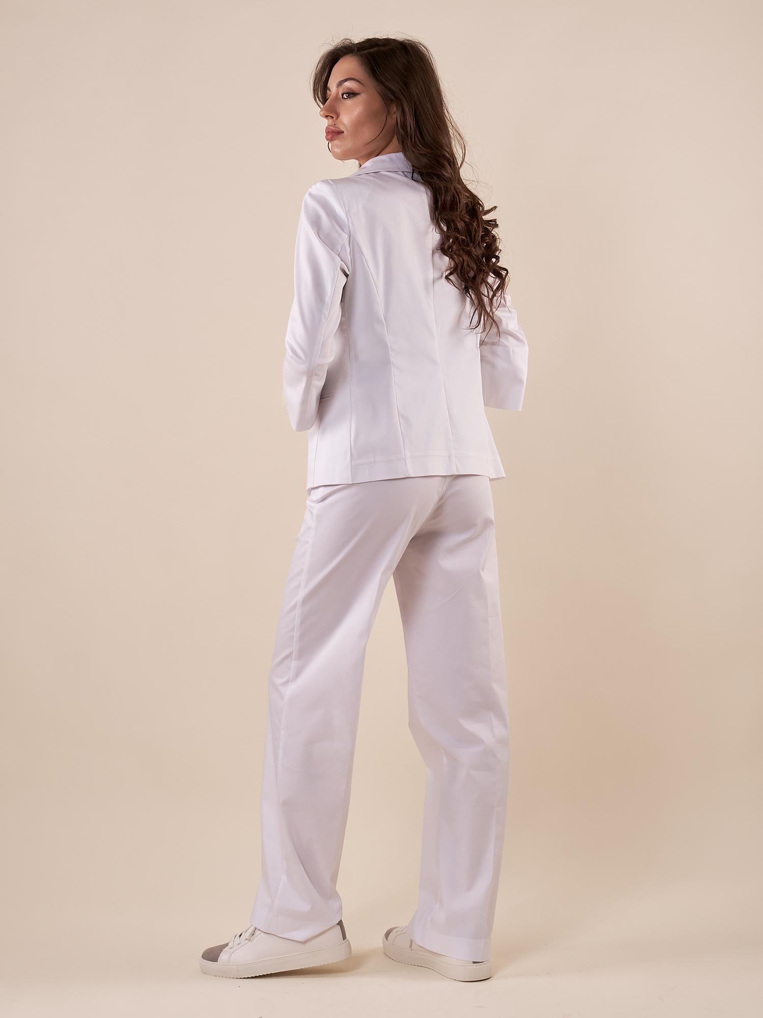 Giacca Donna raso di cotone manica 3/4. ROMI/4009 BIANCO ROMIHO 