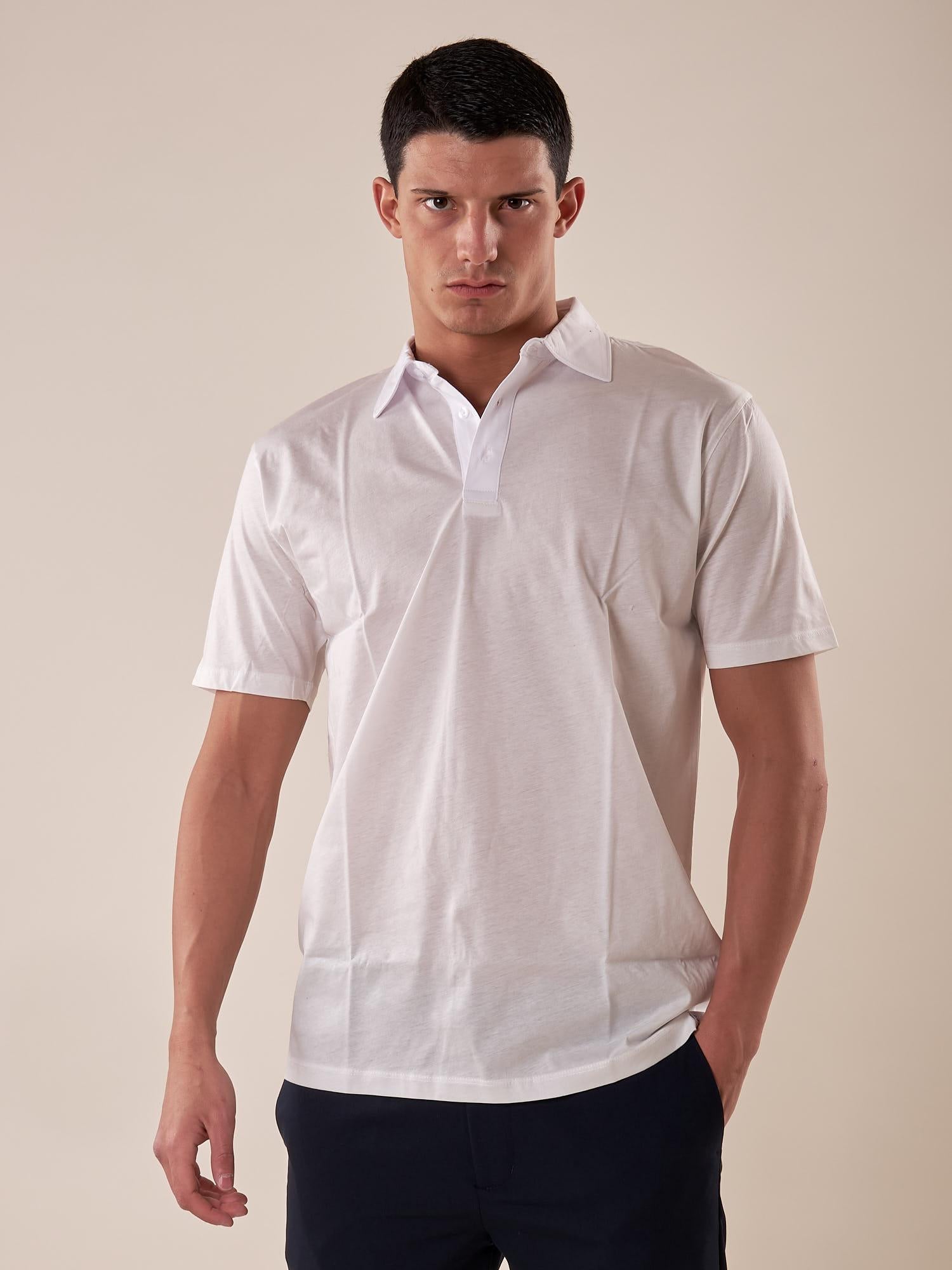 Polo manica corta 100% cotone mercerizzato uomo. OC1S2S5O01 BIANCO OVER-D 