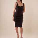Abito Donna tubino elegante con applicazione. AB000760 NERO ARTIGLI 