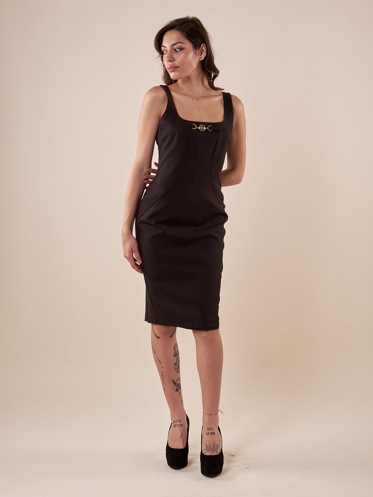 Abito Donna tubino elegante con applicazione. AB000760 NERO ARTIGLI 