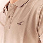 Polo Uomo manica corta in cotone piquet con ricamo. P626122 BEIGE Henry Cotton's Uomo 
