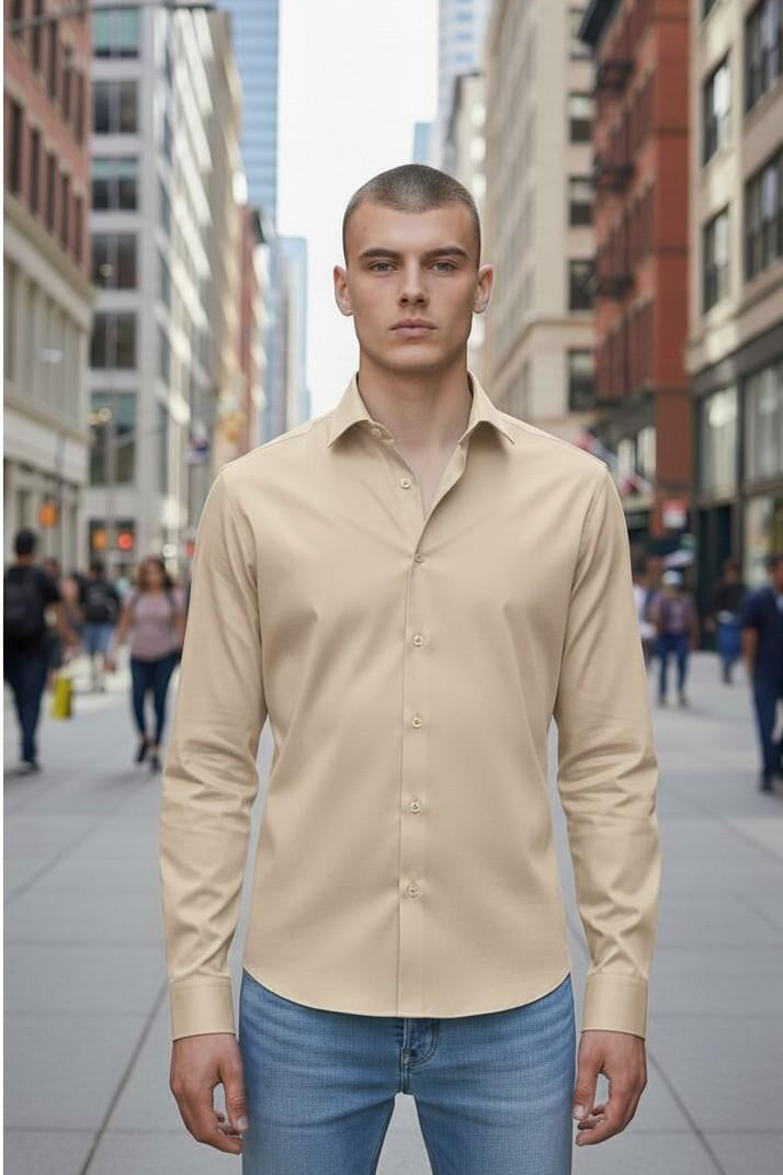 Camicia Uomo No Stiro in Jersey Ultra Stretch Manica Lunga. CON5413426 PANAMA CONSENSO Uomo 