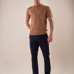 Polo manica corta collo derby viscosa tessuto crepe finezza 12 uomo. CON2152125 BISCOTTO CONSENSO 