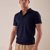 Polo manica corta viscosa crepe f.12 uomo. CON2158125 NAVY CONSENSO 