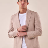 Abito tessuto gessato elasticizzato tasca toppe due spacchetti uomo. CARAIBI BEIGE MULISH Uomo 