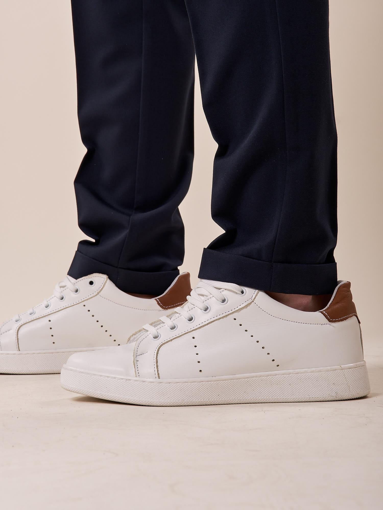 Pantalone chino slim fit con risvolto uomo. OC1S2S5P11 BLU OVER-D Uomo 