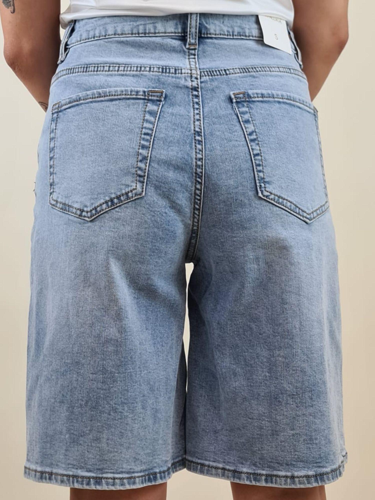 Bermudone Donna in Jeans Largo Elasticizzato FAR/L1182 JEANS FARFALLINA 