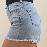 Shorts Donna Jeans con brillantini frontali e sfrangiature. AMR/SA7023EC JEANS EXTASY 