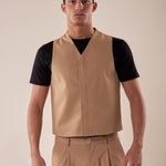 Gilet uomo abbottonatura nascosta. OE1S2S5I01 CAMMELLO OVER-D Uomo 