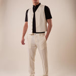 Gilet uomo abbottonatura nascosta. OE1S2S5I01 BURRO OVER-D 