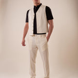 Gilet uomo abbottonatura nascosta. OE1S2S5I01 BURRO OVER-D 