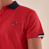 Polo da Uomo in 100% Cotone Piquet con Colletto e Polsini a Contrasto. BAM5431 BRIGHT RED BACI & ABBRACCI Uomo 