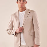 Abito uomo classico giacca due botoni  tasche filetto con pattine due spacchi tessuto spiga di pesce. OC1S2S5A01 BEIGE OVER-D Uomo 