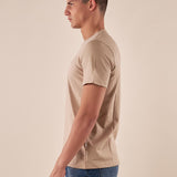 T-shirt Uomo manica corta in cotone 100% con logo stampato a contrasto. TS616034 BEIGE Henry Cotton's 