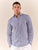 Camicia da uomo a righe in cotone elasticizzato manica lunga vestibilità regular con riprese sul retro.